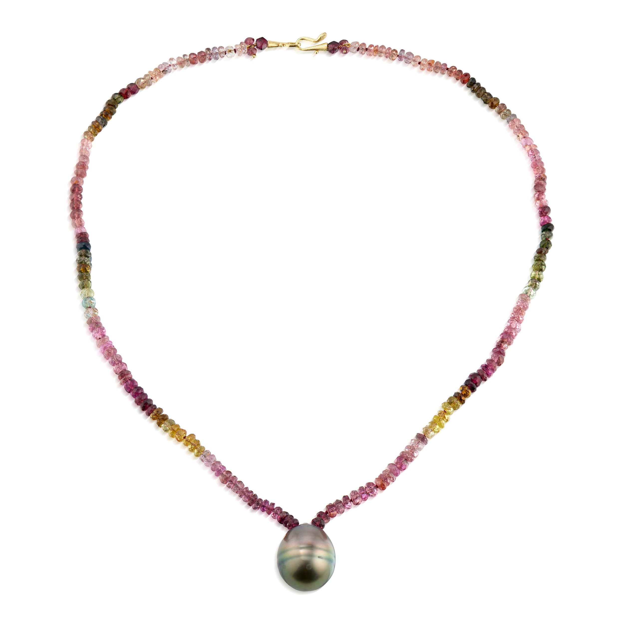 Tourmaline Necklace with Ombre Effect 18k