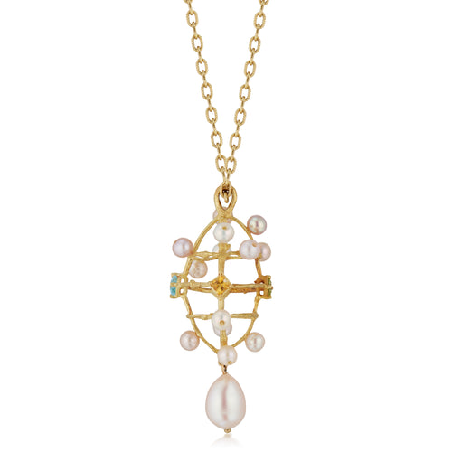 Lobster Basket 18k Pearl & Gemstones