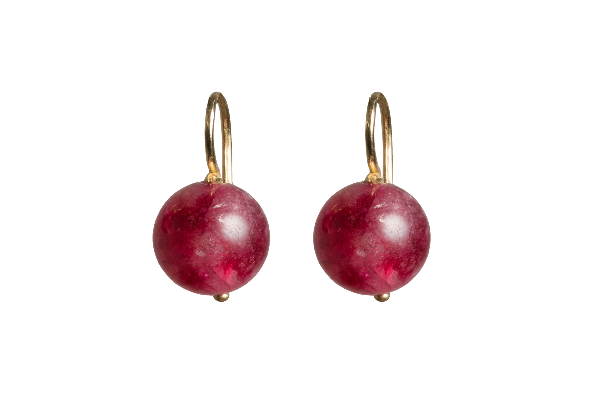 Raspberry Tourmaline 14k Pink Single Seed Earring