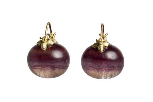 Purple Flourite 18k Flyer Earrings