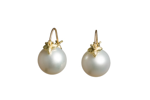 White South Sea Pearl (11-11.5mm)18k Flyer Earrings