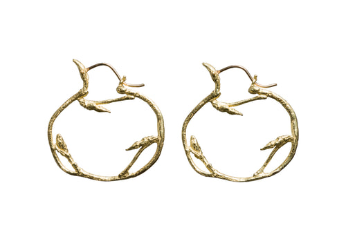 18k Vine Hoops