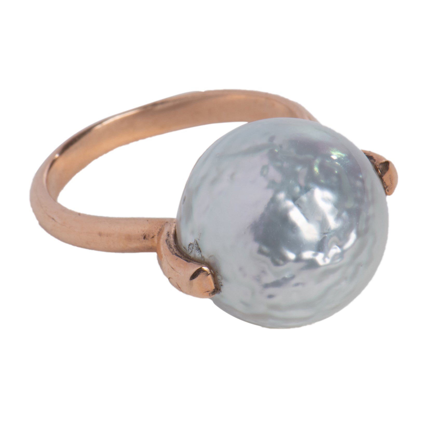 Silvery White South Sea 14k Pink