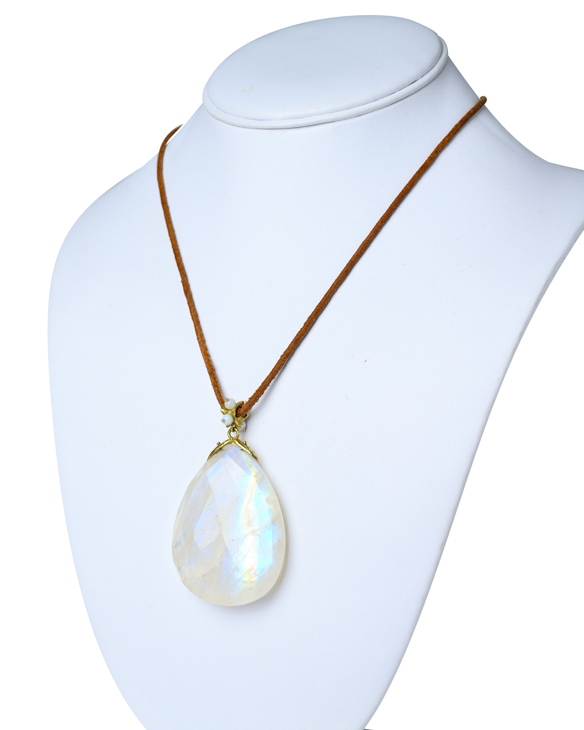 Moonstone Pendant On Leather