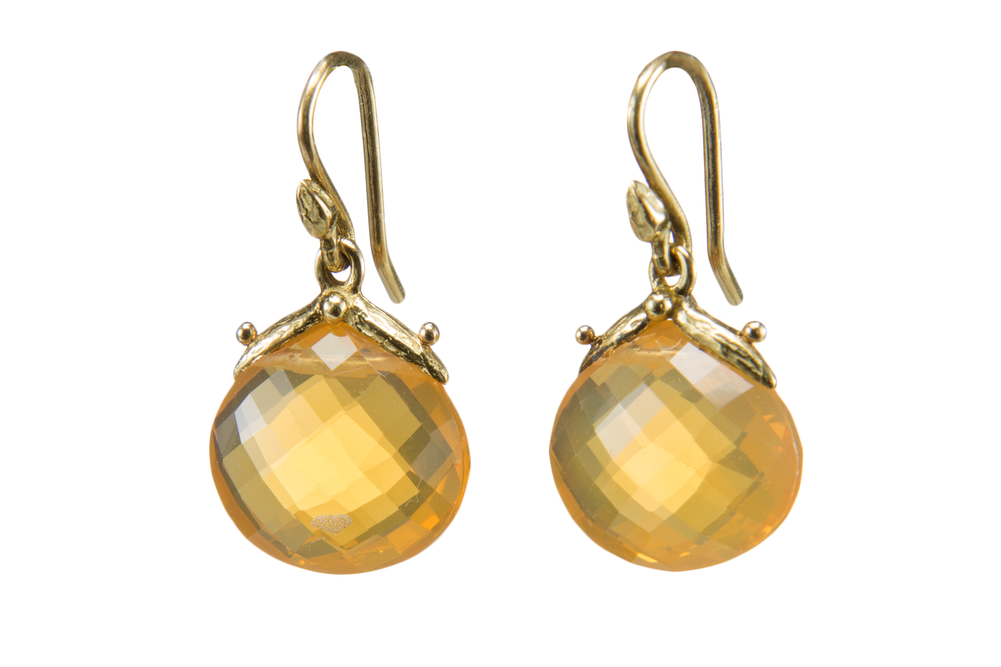 Fire Opal Teardrop 18k Earring
