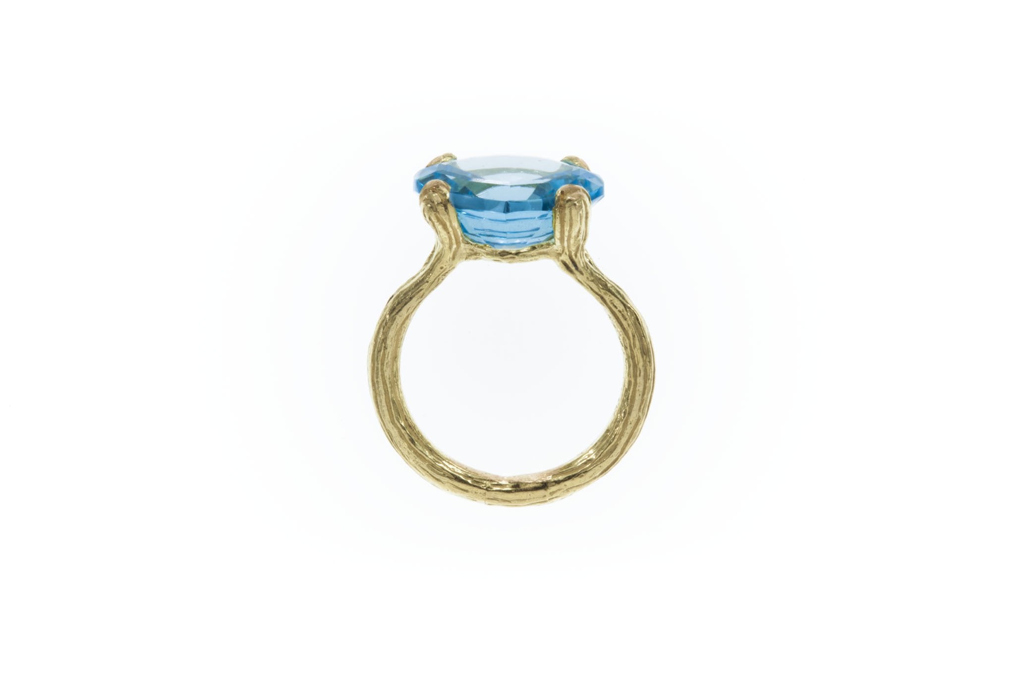 Blue Topaz Petal Prong Eye ring