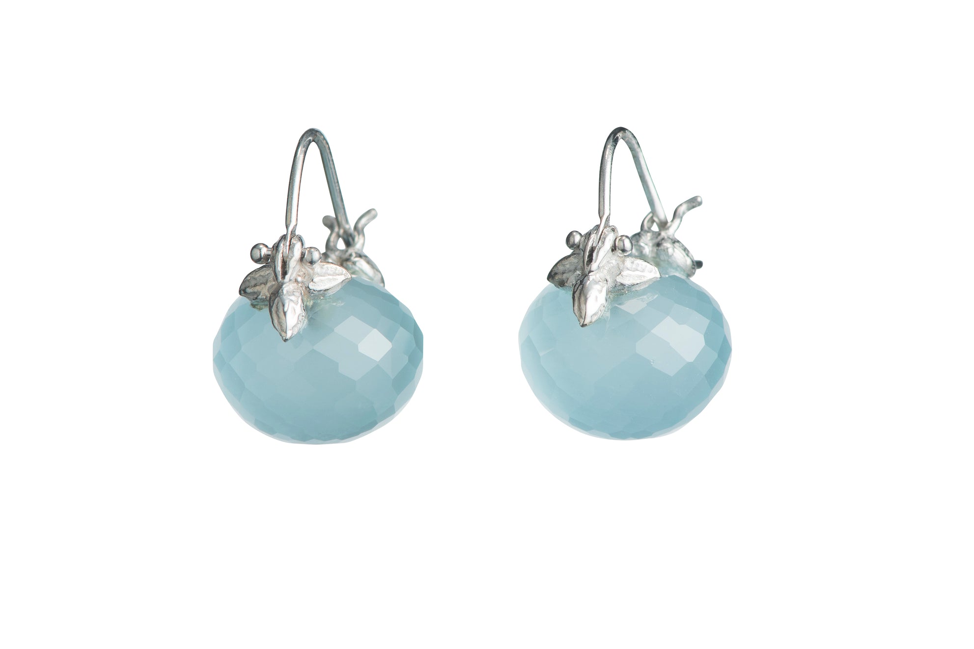 Baby Faceted Rondel Aquamarine 18k Flyer