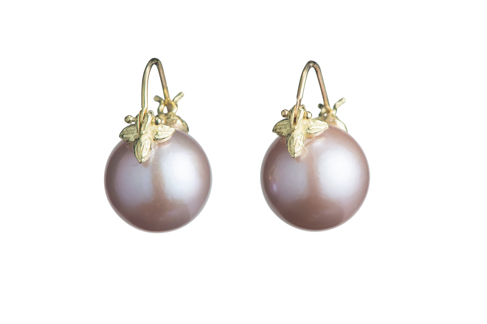 Pink Freshwater 18k Flyer Earring