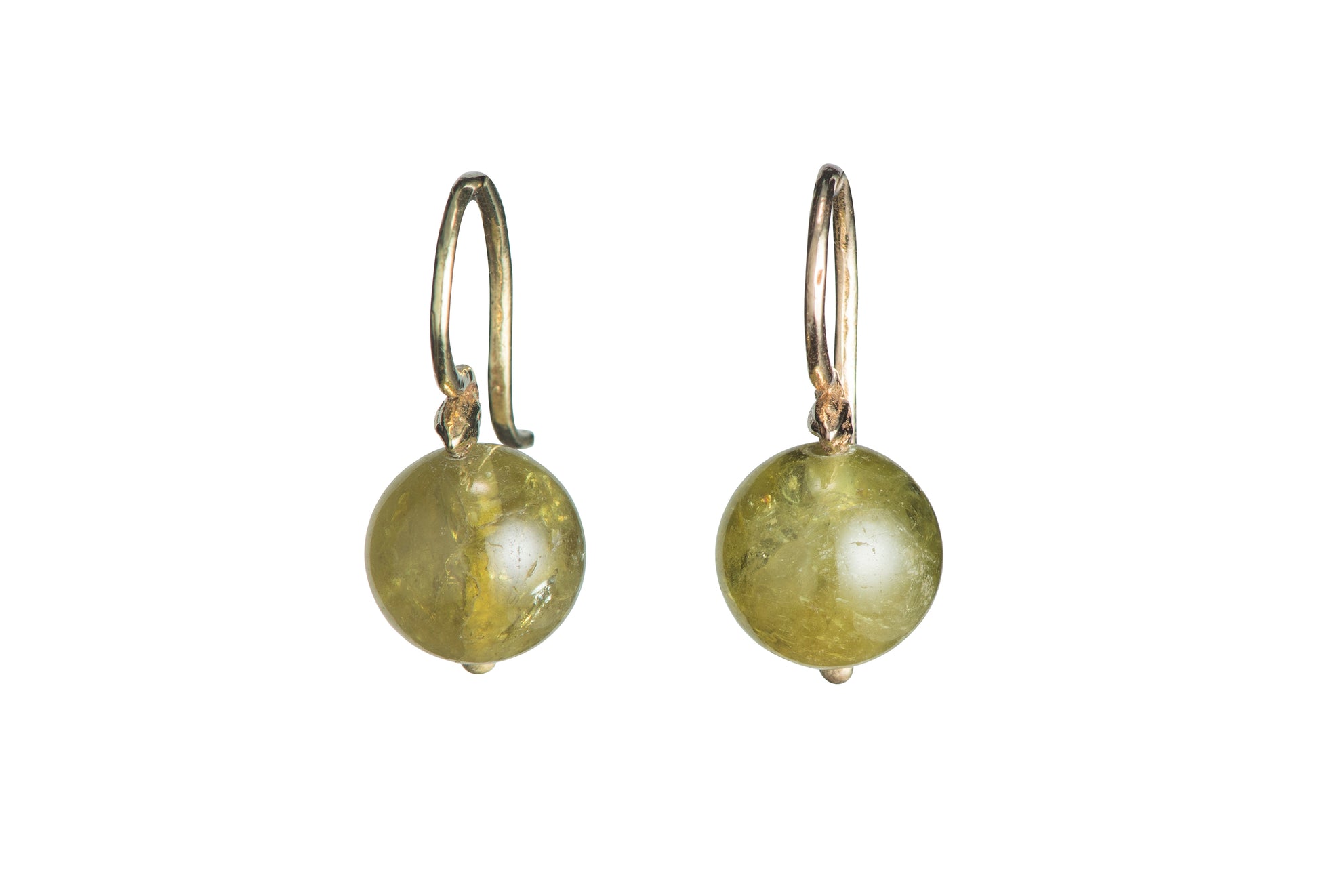 Smooth Round Grossular Garnet Single Seed Earwire