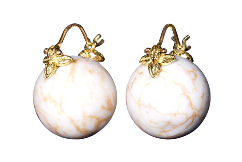 White Turquoise 18k Flyer Earrings