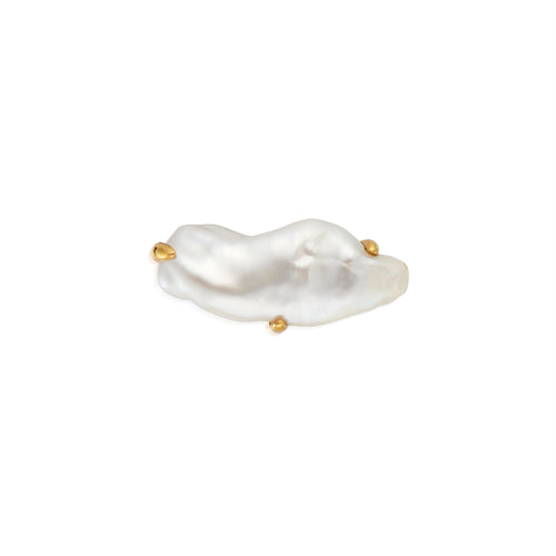 Biwa Pearl Brooch 18k