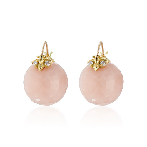 Pink Opal Faceted Flyers 18k