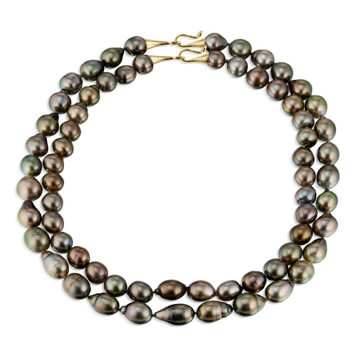 South Sea Black Pearl Necklaces 18k Cone Clasp