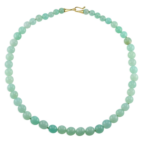 Blue green Chrysophrase necklace 18k Clasp