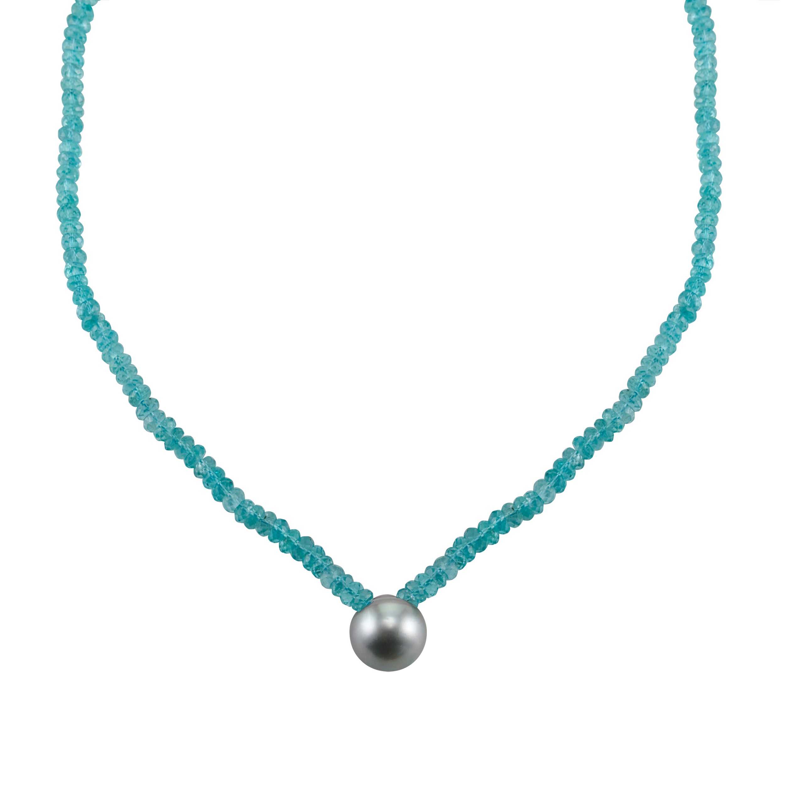 Blue Green Amazonite South Sea Pendant 18k S Hook