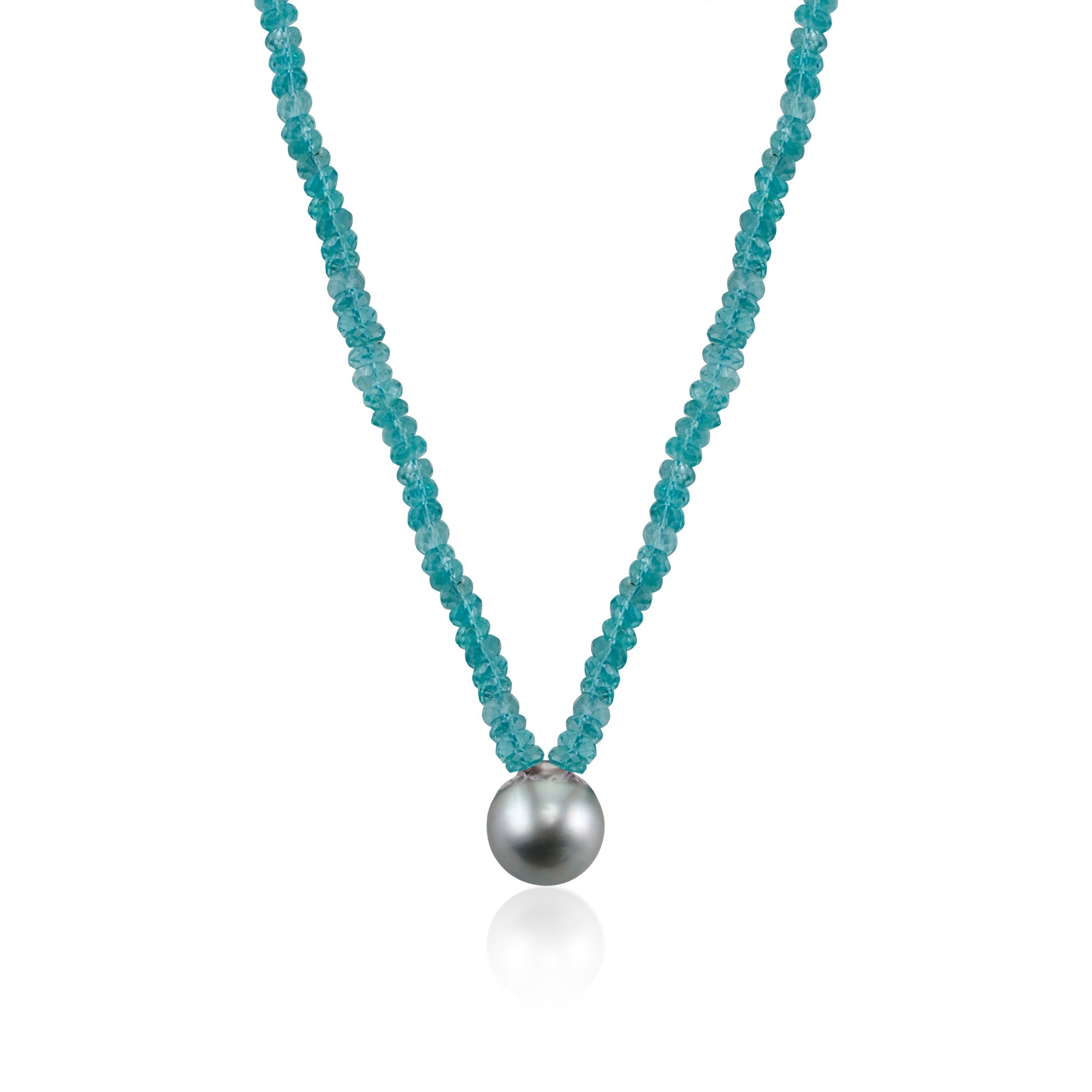 Blue Green Amazonite South Sea Pendant 18k S Hook
