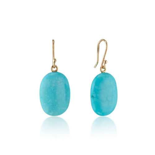Turquoise Nugget 14k Handmade Earwires