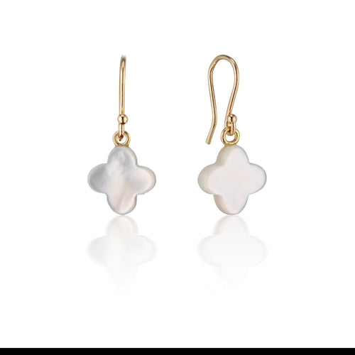 Mother of Pearl Clover 14k Earring