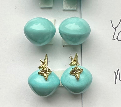 Sleeping Beauty Turquoise Plump Acorn 18k Flyers