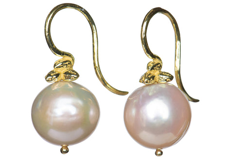 Triple Seed White Pearl Earrings