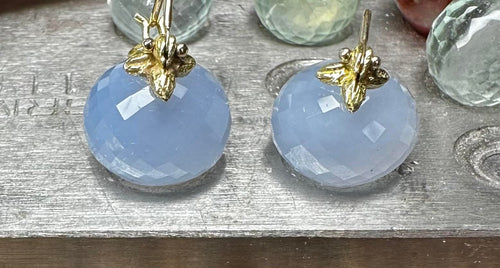 Blue chalcedony half pair replacement