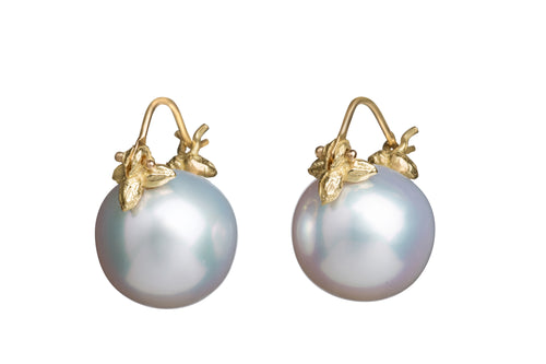 White South Sea Pearl Flyer Earrings