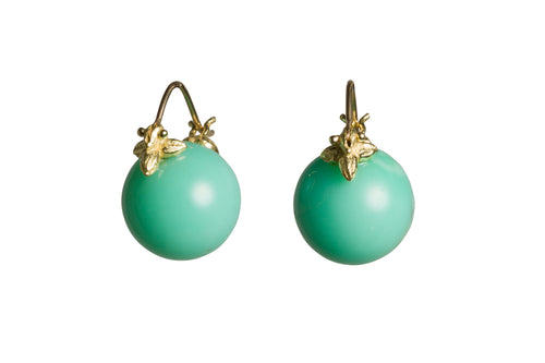 Robins Egg Blue Green Chrysoprase Flyer Earrings