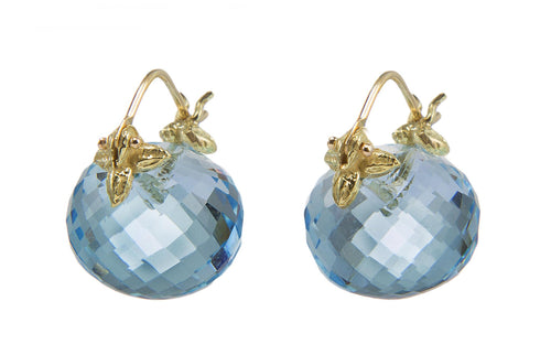 11x13mm Rondell Blue Topaz Flyer Earrings