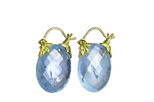 Aquamarine Petal Flyer Earrings