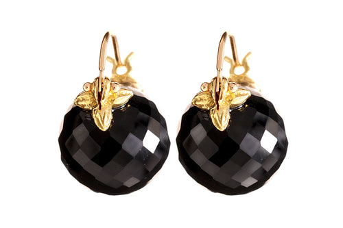 14mm Faceted Round Faceted Black Onyx Flyers