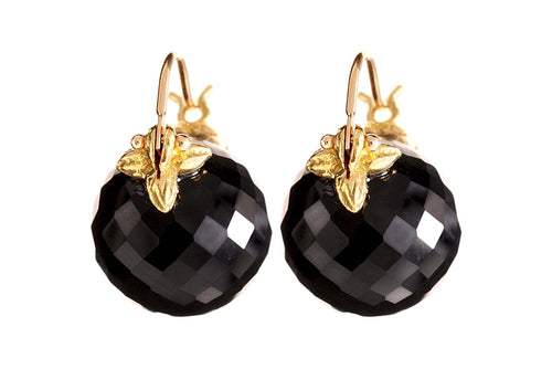Black Onyx 18k Flyer Earrings