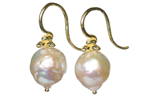 Triple Seed Baroque Pearl Earrings