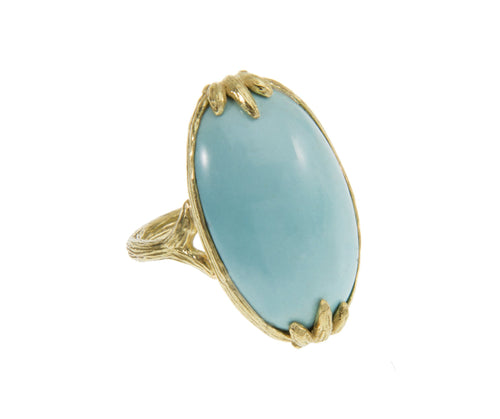 Persian Turquoise Cabochon Claw Ring
