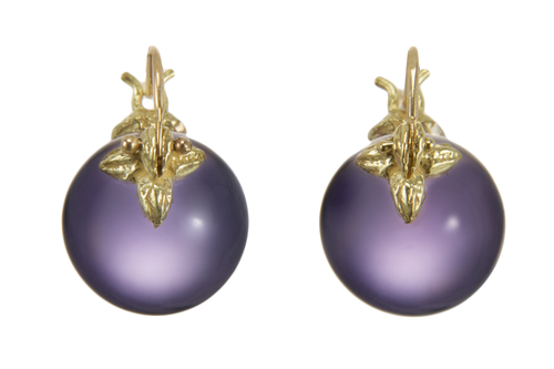 Purple Smooth Amethyst Flyer earrings