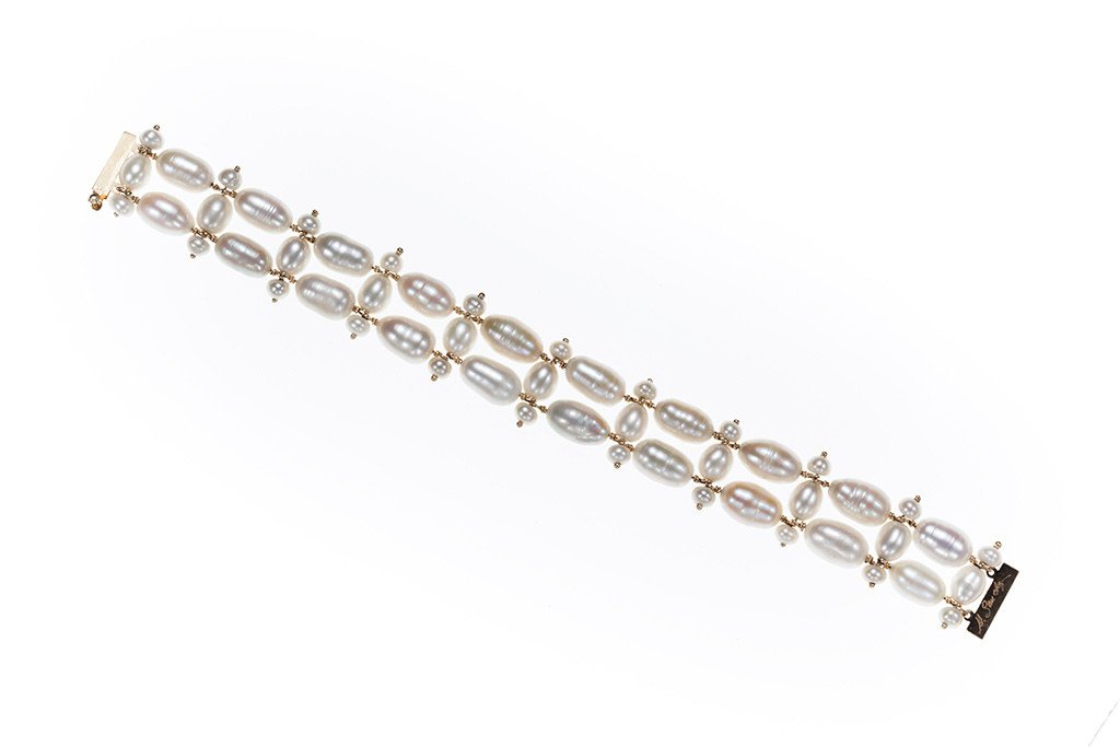 Double Ladder Pearl Bracelet