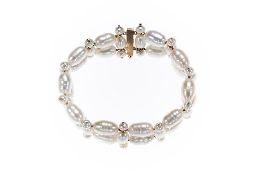 Double Ladder Pearl Bracelet