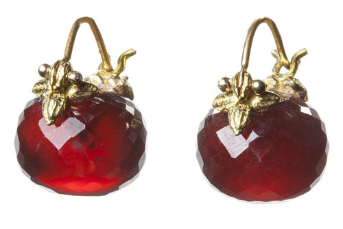 Faceted Roundelle baby Red Garnet