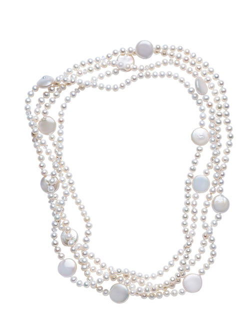 White Freshwater Pearl Wrap Necklace